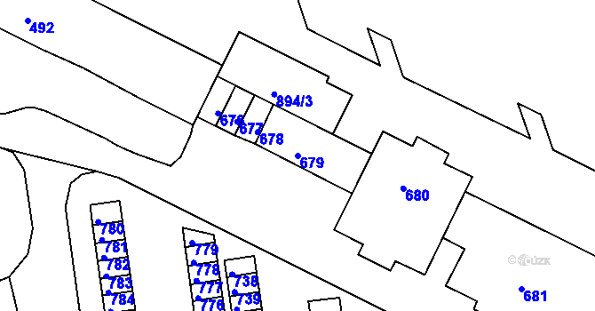 Parcela st. 679 v KÚ Poruba, Katastrální mapa