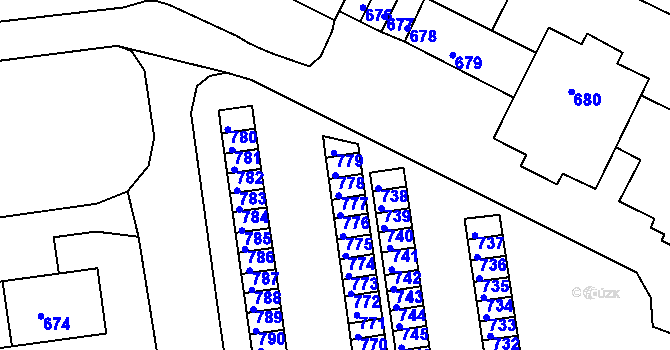 Parcela st. 778 v KÚ Poruba, Katastrální mapa
