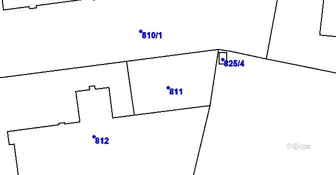 Parcela st. 811 v KÚ Poruba, Katastrální mapa
