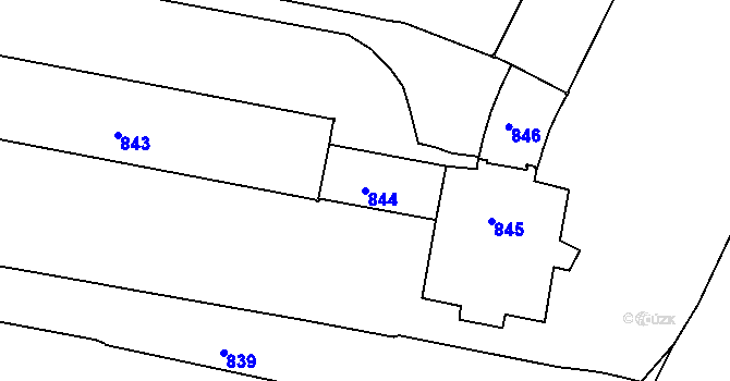 Parcela st. 844 v KÚ Poruba, Katastrální mapa