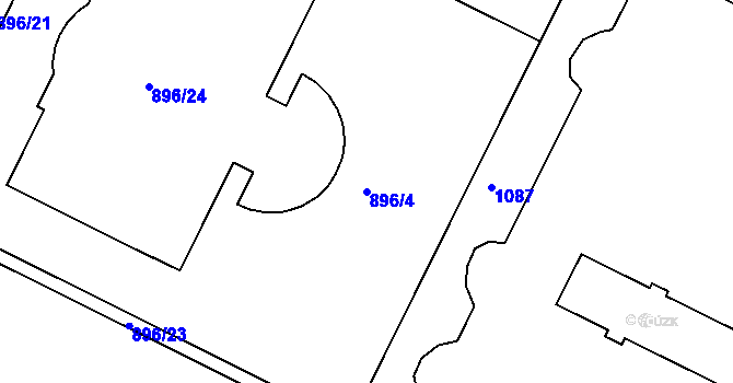 Parcela st. 896/4 v KÚ Poruba, Katastrální mapa