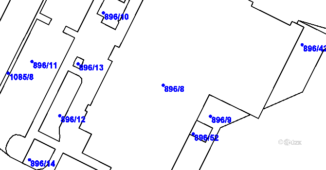 Parcela st. 896/8 v KÚ Poruba, Katastrální mapa