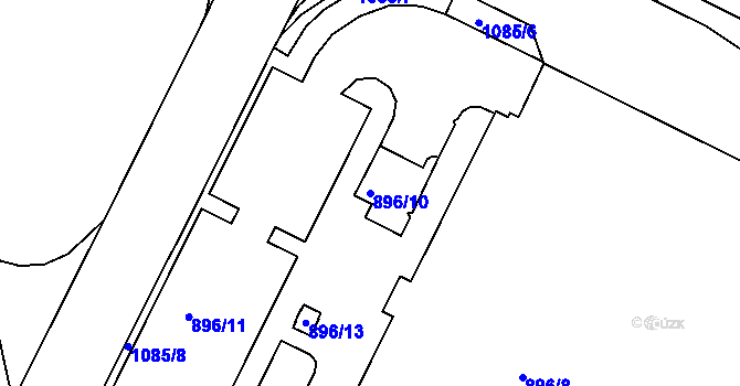 Parcela st. 896/10 v KÚ Poruba, Katastrální mapa