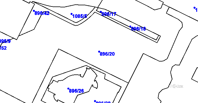 Parcela st. 896/20 v KÚ Poruba, Katastrální mapa