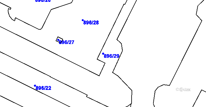 Parcela st. 896/29 v KÚ Poruba, Katastrální mapa