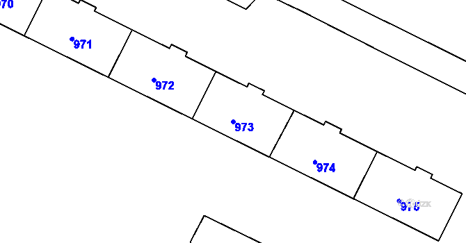 Parcela st. 973 v KÚ Poruba, Katastrální mapa
