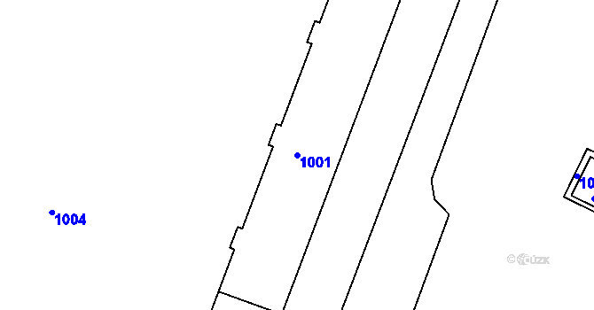 Parcela st. 1001 v KÚ Poruba, Katastrální mapa