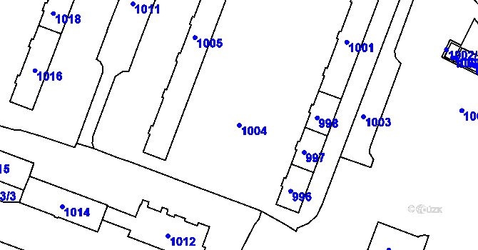 Parcela st. 1004 v KÚ Poruba, Katastrální mapa