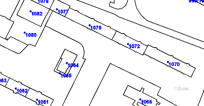 Parcela st. 1079/1 v KÚ Poruba, Katastrální mapa