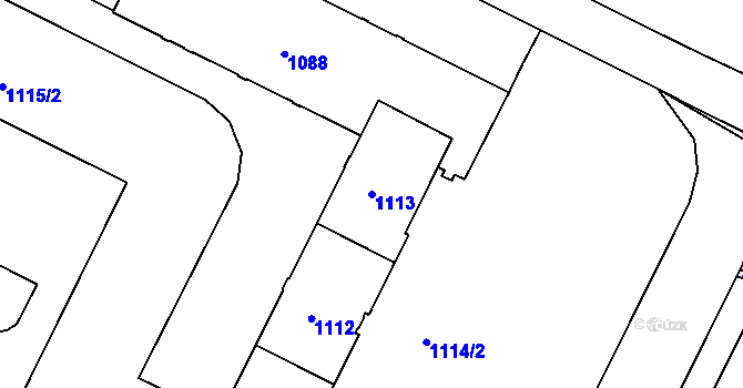 Parcela st. 1113 v KÚ Poruba, Katastrální mapa