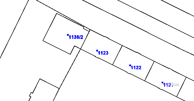 Parcela st. 1123 v KÚ Poruba, Katastrální mapa