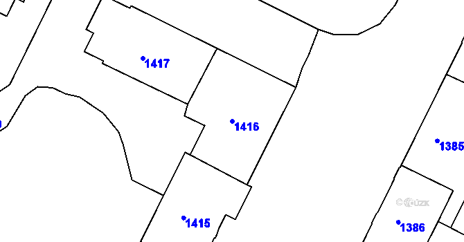 Parcela st. 1416 v KÚ Poruba, Katastrální mapa