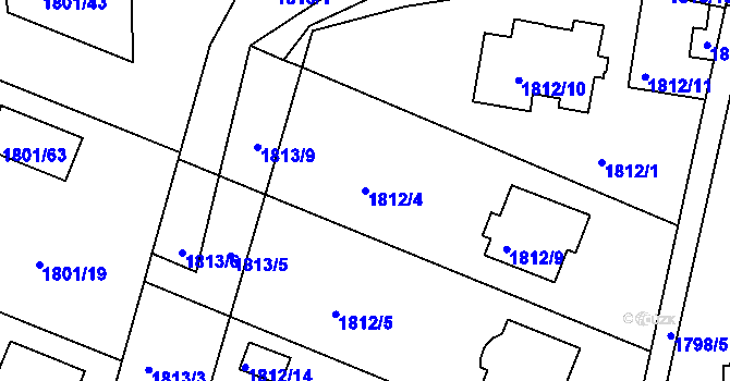 Parcela st. 1812/4 v KÚ Poruba, Katastrální mapa