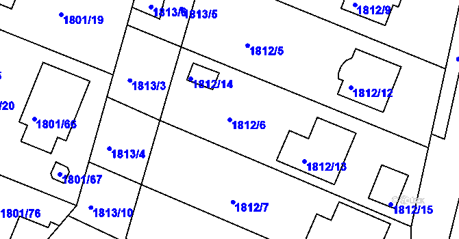 Parcela st. 1812/6 v KÚ Poruba, Katastrální mapa