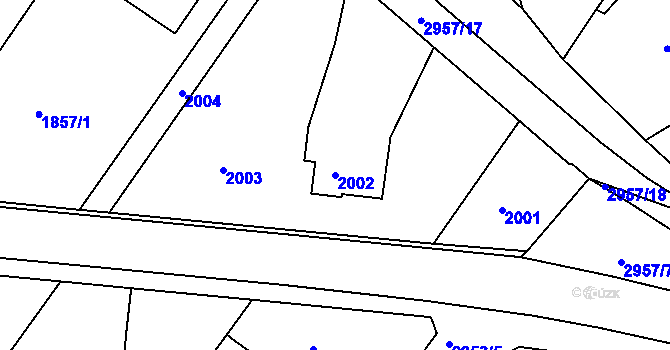 Parcela st. 2002 v KÚ Poruba, Katastrální mapa