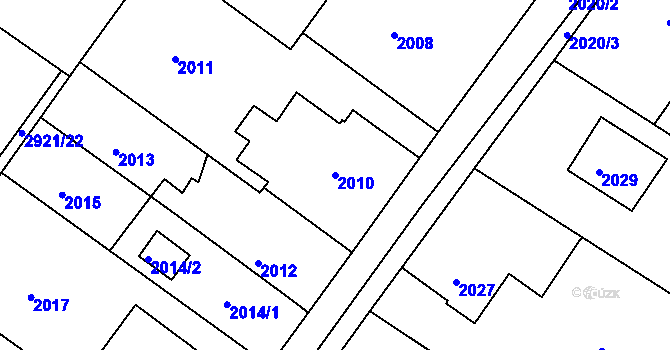 Parcela st. 2010 v KÚ Poruba, Katastrální mapa