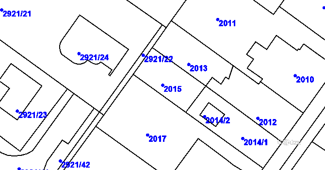 Parcela st. 2015 v KÚ Poruba, Katastrální mapa