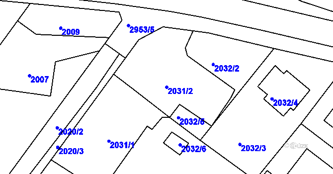 Parcela st. 2031/2 v KÚ Poruba, Katastrální mapa