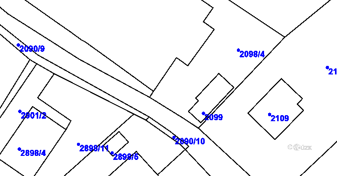 Parcela st. 2098/3 v KÚ Poruba, Katastrální mapa