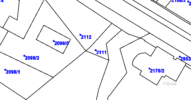 Parcela st. 2111 v KÚ Poruba, Katastrální mapa