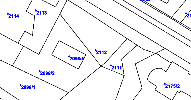 Parcela st. 2112 v KÚ Poruba, Katastrální mapa