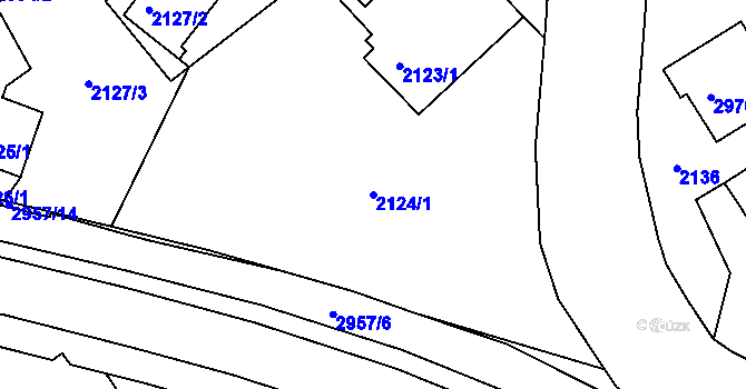 Parcela st. 2124/1 v KÚ Poruba, Katastrální mapa