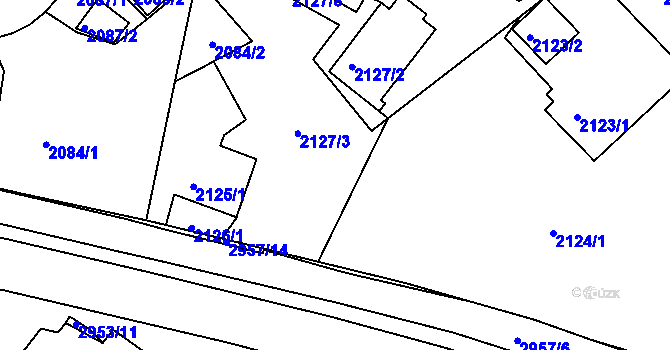 Parcela st. 2124/2 v KÚ Poruba, Katastrální mapa
