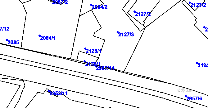 Parcela st. 2124/3 v KÚ Poruba, Katastrální mapa