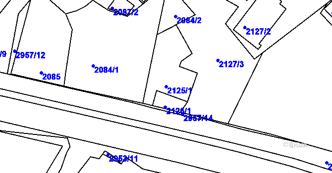 Parcela st. 2125/1 v KÚ Poruba, Katastrální mapa