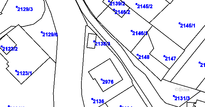 Parcela st. 2138/2 v KÚ Poruba, Katastrální mapa