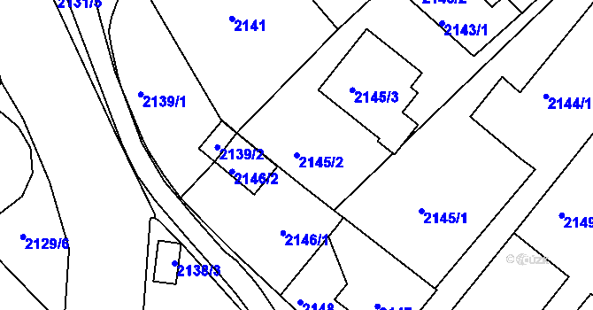 Parcela st. 2145/2 v KÚ Poruba, Katastrální mapa