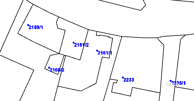 Parcela st. 2161/1 v KÚ Poruba, Katastrální mapa