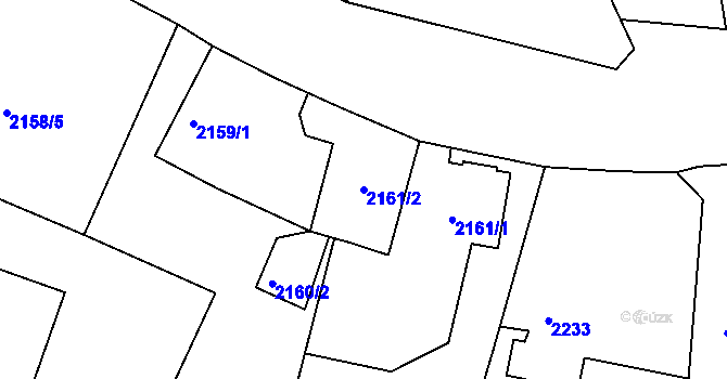 Parcela st. 2161/2 v KÚ Poruba, Katastrální mapa