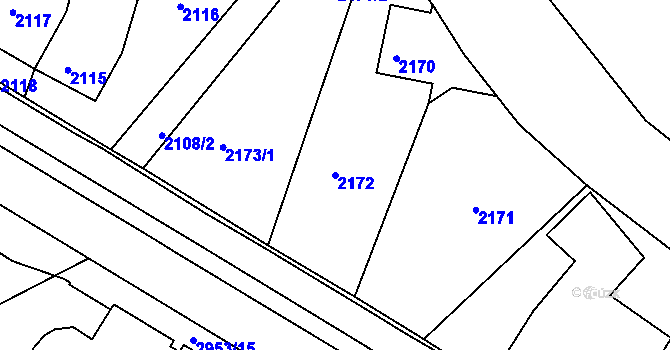 Parcela st. 2172 v KÚ Poruba, Katastrální mapa