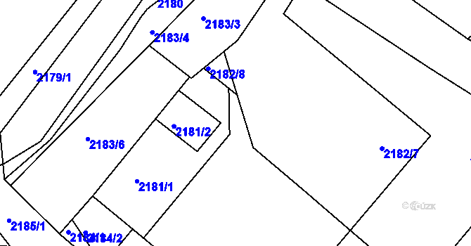 Parcela st. 2181/3 v KÚ Poruba, Katastrální mapa