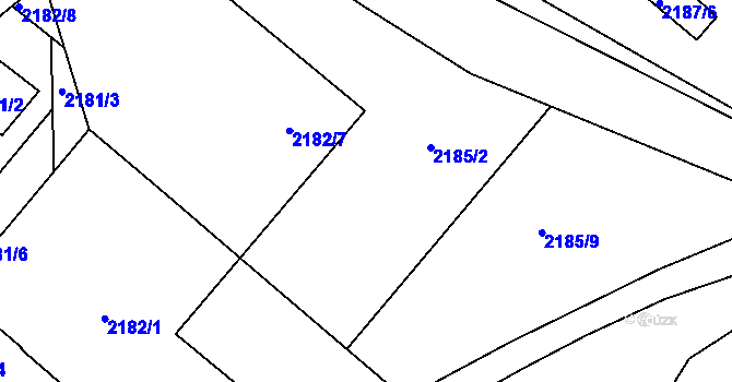 Parcela st. 2185/2 v KÚ Poruba, Katastrální mapa