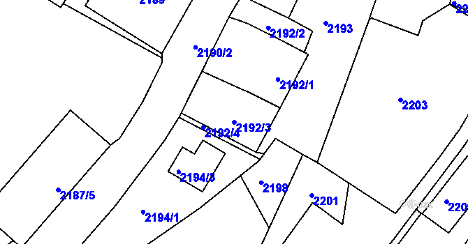 Parcela st. 2192/3 v KÚ Poruba, Katastrální mapa