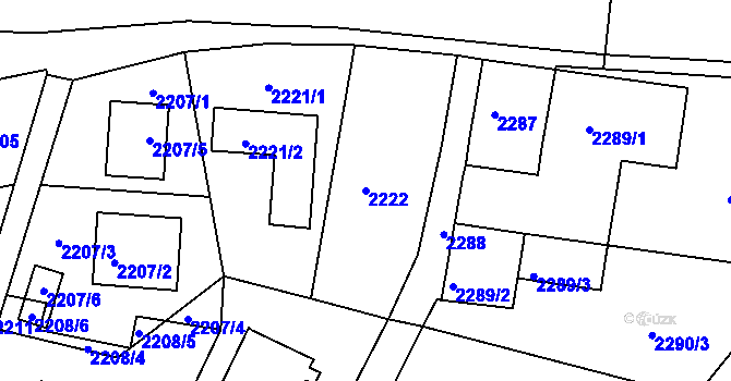 Parcela st. 2222 v KÚ Poruba, Katastrální mapa