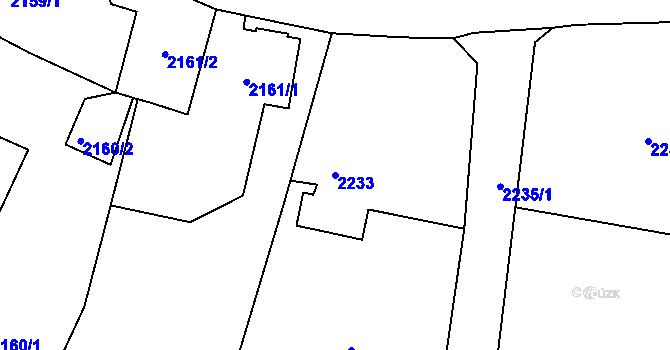Parcela st. 2233 v KÚ Poruba, Katastrální mapa