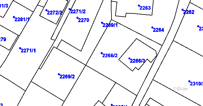 Parcela st. 2266/2 v KÚ Poruba, Katastrální mapa