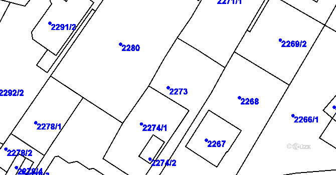 Parcela st. 2273 v KÚ Poruba, Katastrální mapa