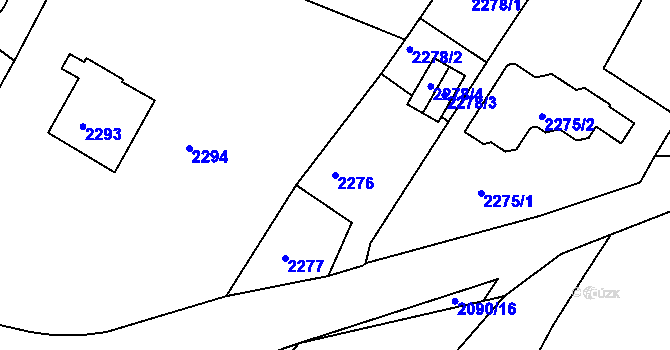 Parcela st. 2276 v KÚ Poruba, Katastrální mapa