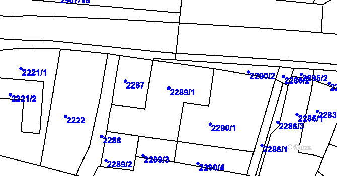 Parcela st. 2289/1 v KÚ Poruba, Katastrální mapa