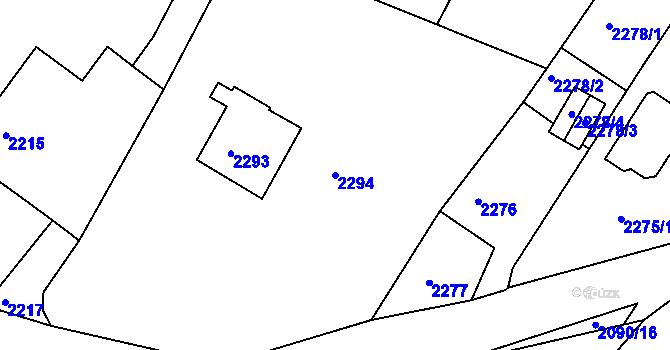 Parcela st. 2294 v KÚ Poruba, Katastrální mapa