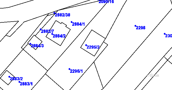 Parcela st. 2295/2 v KÚ Poruba, Katastrální mapa