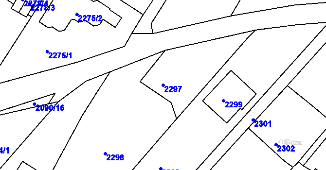Parcela st. 2297 v KÚ Poruba, Katastrální mapa