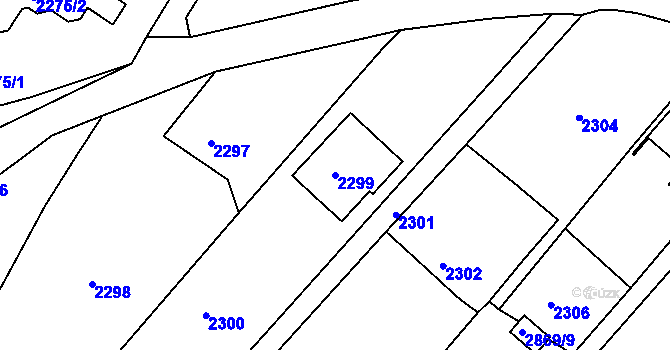 Parcela st. 2299 v KÚ Poruba, Katastrální mapa