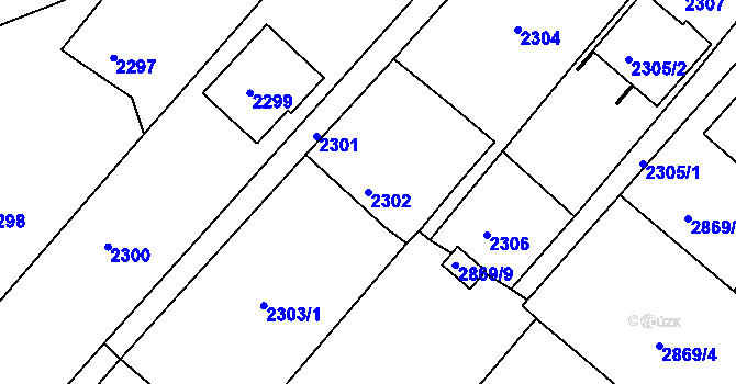 Parcela st. 2302 v KÚ Poruba, Katastrální mapa