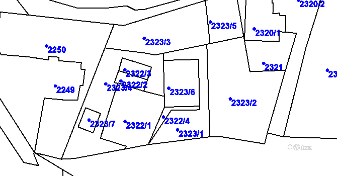 Parcela st. 2323/6 v KÚ Poruba, Katastrální mapa