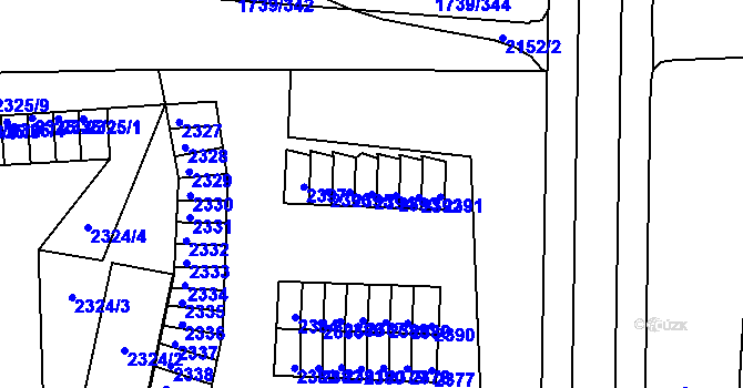 Parcela st. 2394 v KÚ Poruba, Katastrální mapa